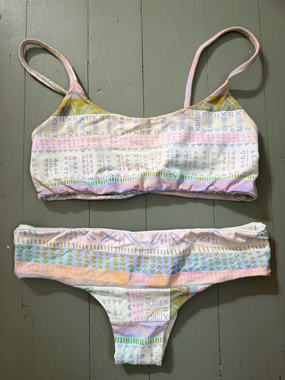 San Lorenzo Pastel Tribal Print Bikini Set
